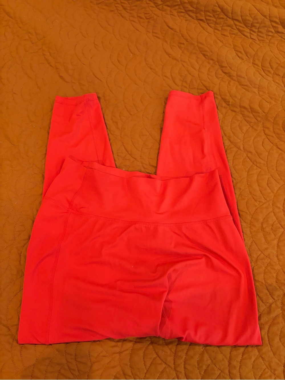 BuffBunny Red High-Waist Lace-Back Leggings - Picture 16 of 16